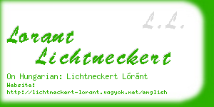 lorant lichtneckert business card